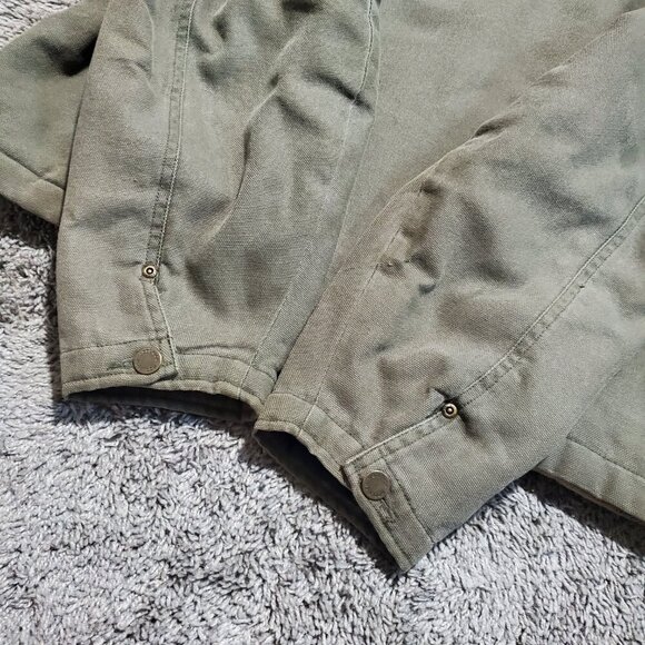 Woolrich Olive Green Flannel Lined Button Front Outdoor Chore Jacket - XL - Picture 11 of 12